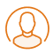 Registration icon showing a user profile with checkmark